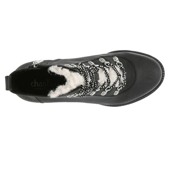 CHARLES BY CHARLES DAVID WEARY FAUX NUBUCK AND FAUX-FUR PLATFORM ANKLE B… - Picture 8 of 16